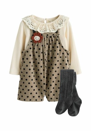 Next, CORD DUNGAREE & TIGHTS SET - Långärmad topp - brown spot