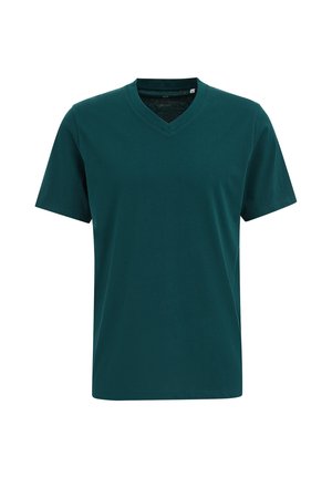 WE Fashion, T-shirt basic - dark green