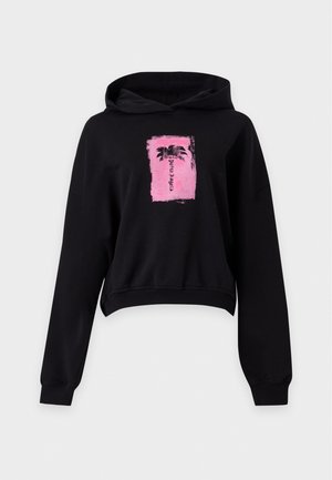 Palm Angels, BRUSHED PALM TREE LOOSE HOODIE - Суитшърт с качулка - black/pink