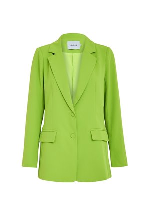 Felgroene blazer met een op maat gemaakte ontwerp, lange mouwen, notch revers, twee voorzakken en een sluiting met één knoop. Soepele textuur.