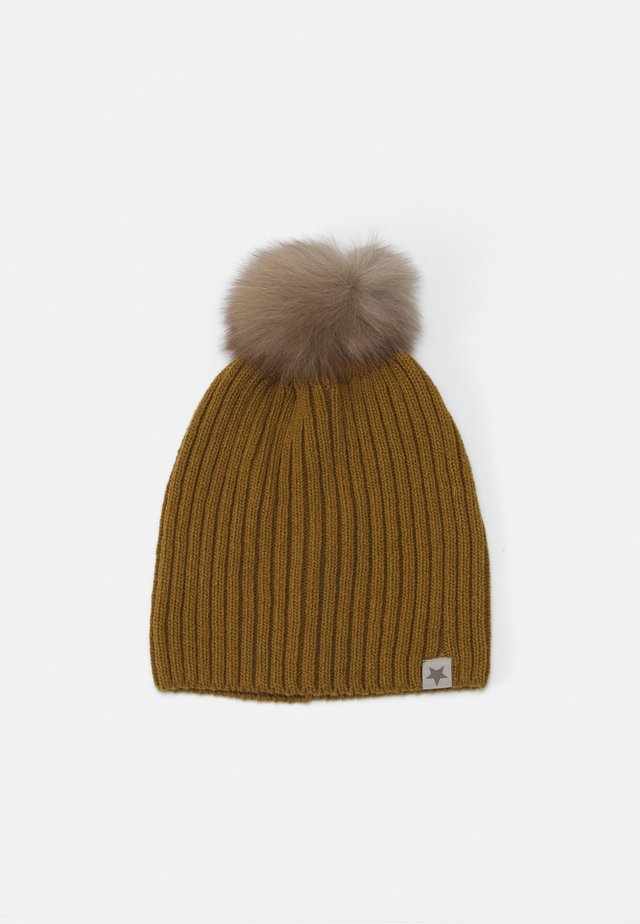 WARMY FOLD UP POMPOM UNISEX - Huer - mustard/grey
