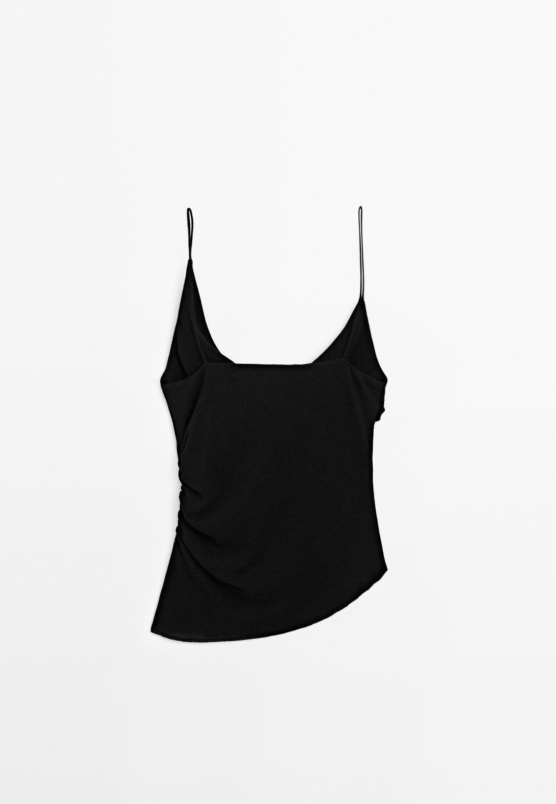 Massimo Dutti DRAPED WITH KNOT DETAIL - Top - black