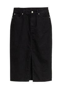 MIDI-MIT SCHLITZ - Džinsinis sijonas - deep black