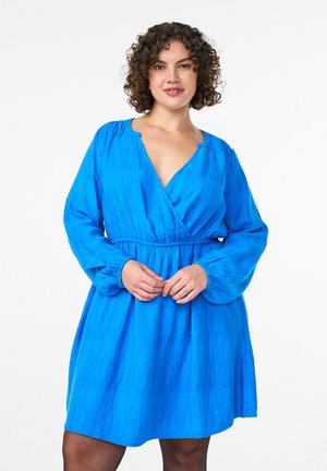 KURZES STRUKTURIERTES WICKELOPTIK - Dienas kleita - victoria blue