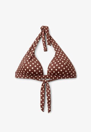 Calzedonia, POLKA DOT BROWN PADDED TRIANGLE - Haut de bikini - brown