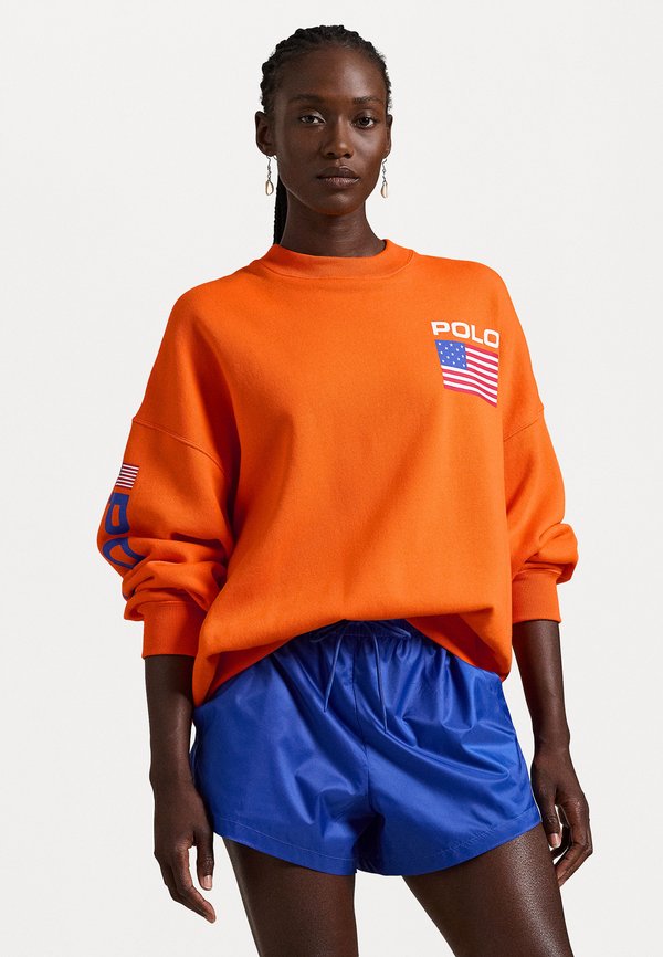 FLAG LOGO FLEECE CREWNECK - Sweatshirt - fiesta orange