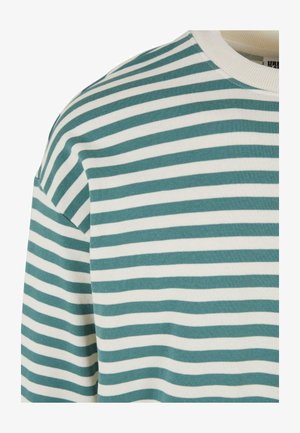 Urban Classics STRIPED CREWNECK - Sweatshirt - whitesand paleleaf