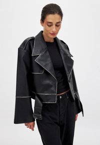 Imitatieleren jas - black