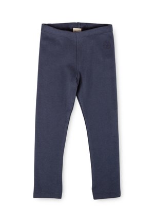 Marineblau leggings aus dehnbarem Baumwollstoff. Sie verfügen über ein passgenaues Design mit einem elastischen Bund und einem kleinen Logodetail in der Hüfthöhe.