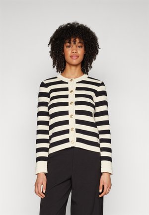 YASSIRIKA CARDIGAN - Vest - birch stripe/black stripe