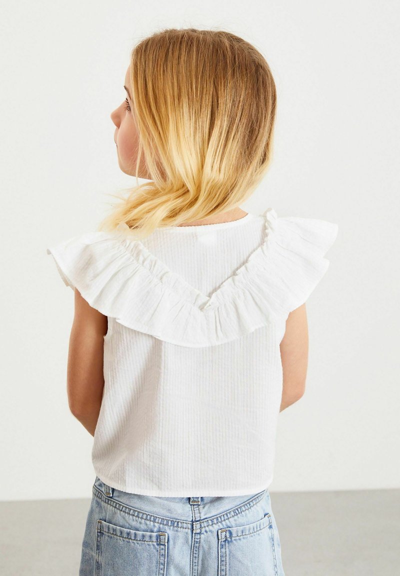Kinder T-Shirts | Next TIE FRONT FRILL Bluse white/weiß - NO36604 Kinder T-Shirts | Next TIE FRONT FRILL Bluse white/weiß - NO36604
