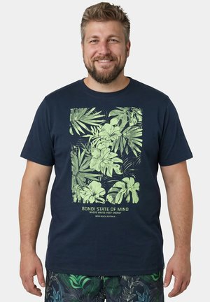 Men Plus T-SHIRT, HALBARM, PRINT, RUNDHALS, BIS 8 XL - T-Shirt print - navy blue