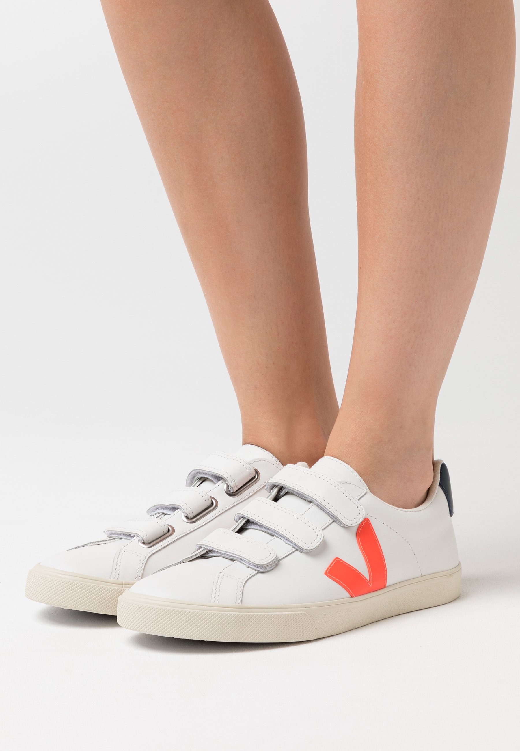 Veja 3 LOCK LOGO - Baskets basses - extra white/orange fluo/nautico/blanc -  ZALANDO.FR
