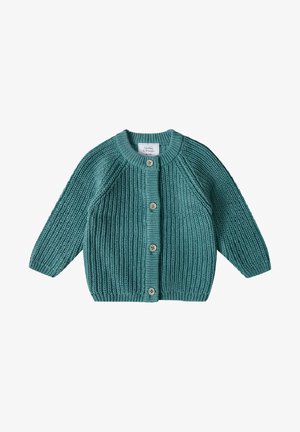 Stellou & friends, STELLOU & FRIENDS GERIPPTER STRICK-CARDIGAN UNISEX - Vest - sage teal