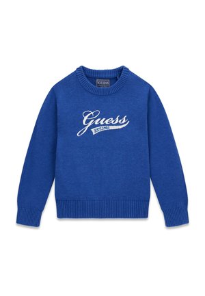 Guess PULLOVER MIT GEDRUCKTEM LOGO - Pullover - mehrfarbig grundton blau