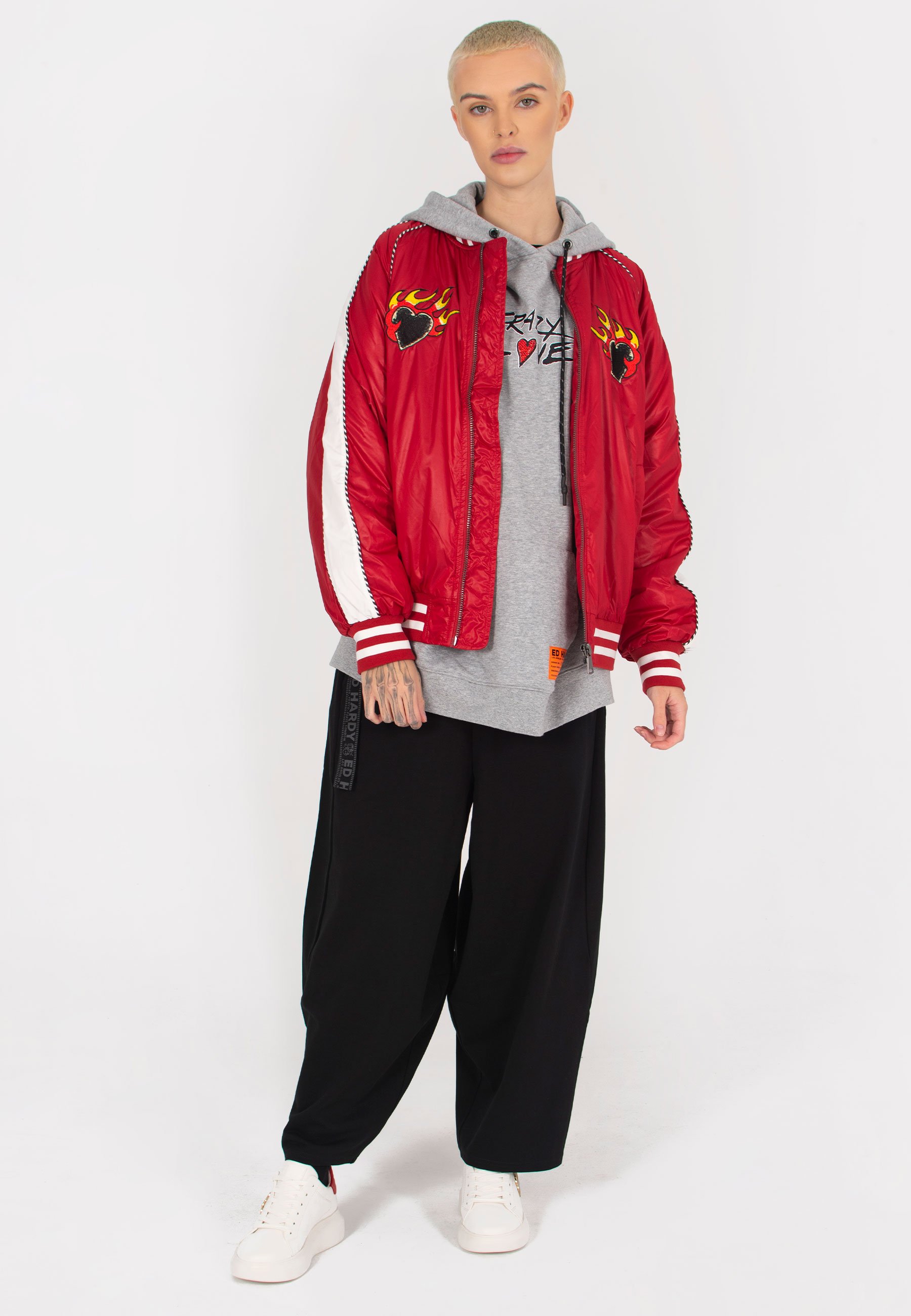 Ed Hardy Bomber Jacket - fiery red 