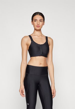 Under Armour HIGH ZIP BRA - High support sports bra - black