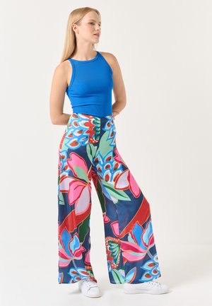 HIGH WAIST WIDE LEG FLORAL  - Broek - mixed