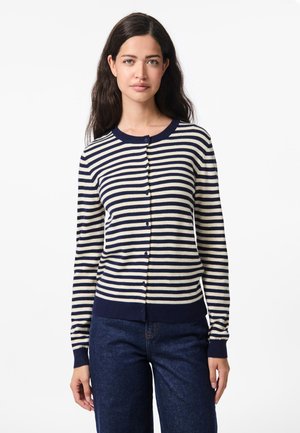 Pieces PCNORA O NECK CARDIGAN - Kardigán - maritime blue