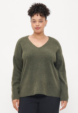VMCBESTI V NECK  - Strikkegenser - grape leaf melange