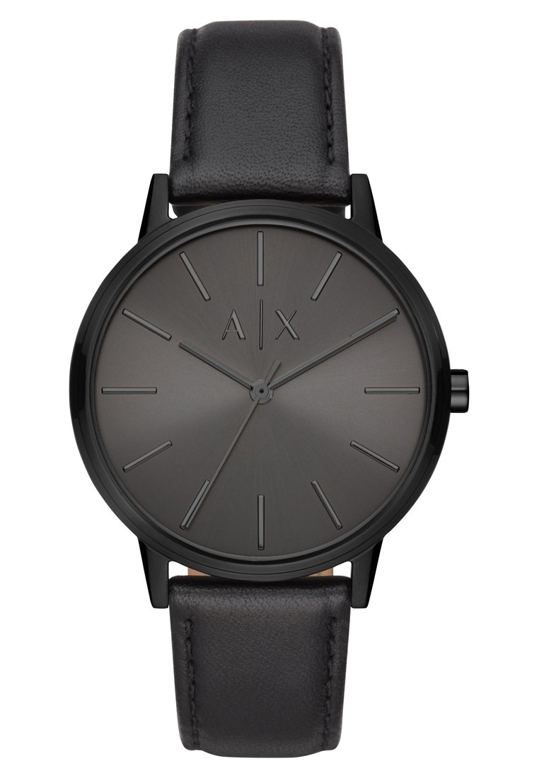 armani exchange leather watch