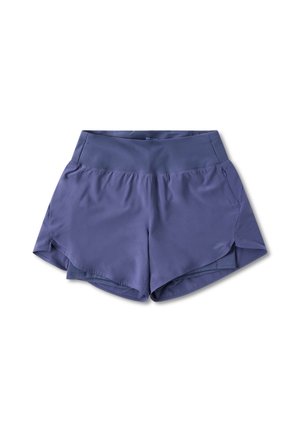 Athletic shorts in a soft purple fabric, featuring a wide waistband, a loose fit, and slits on the sides for enhanced mobility.