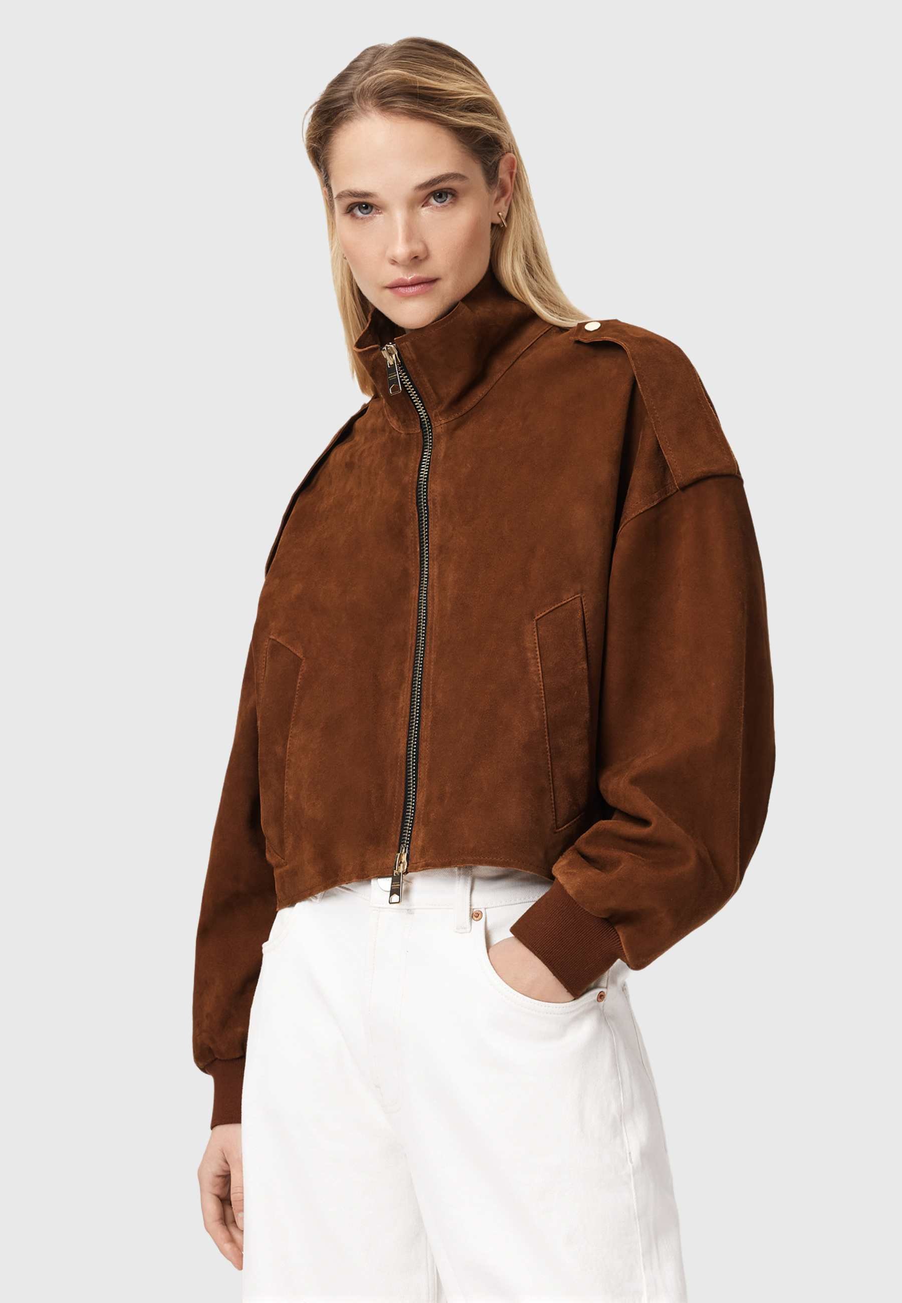 AllSaints LOWDEN - Leather jacket - cognac brown/cognac - Zalando.ie