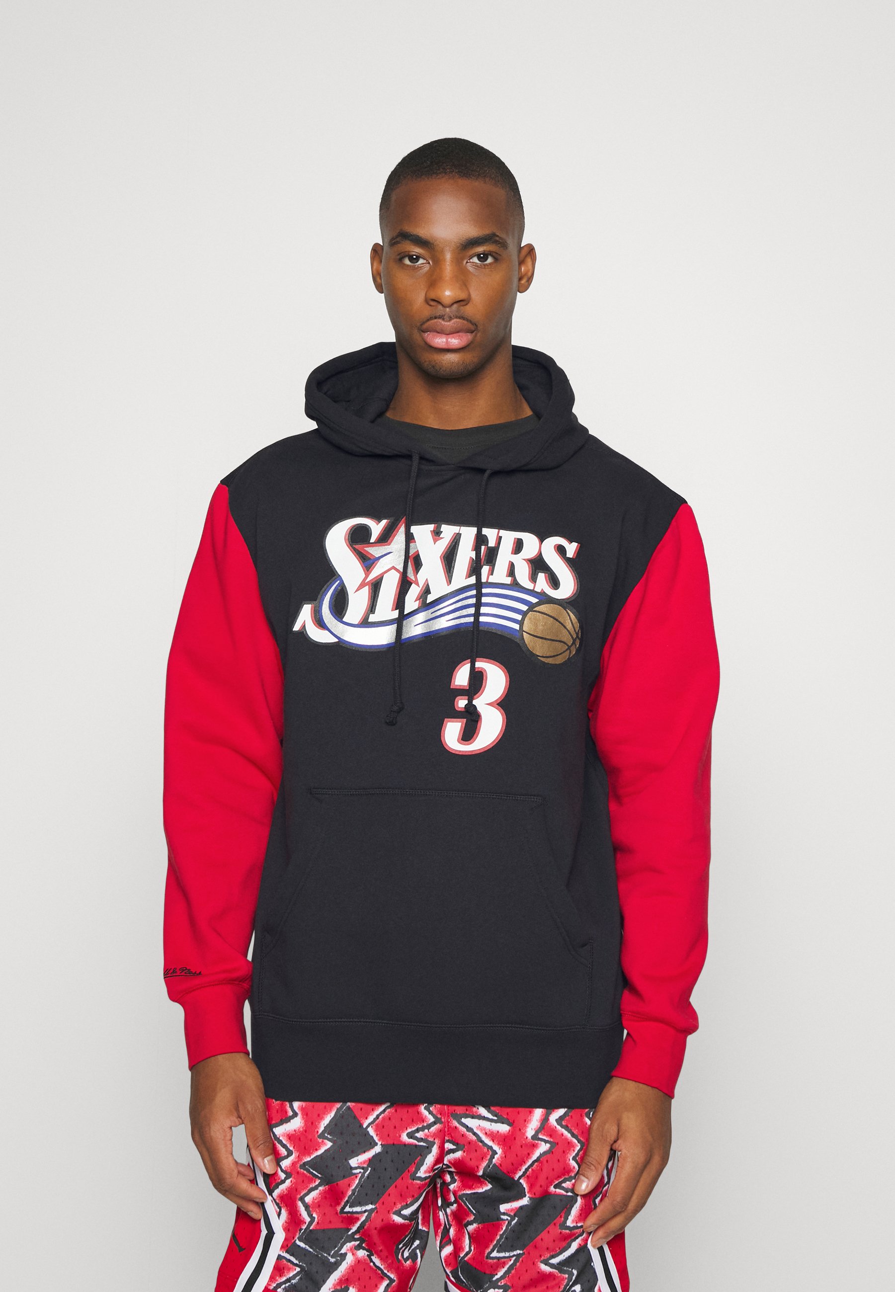 Mitchell Ness Nba Philadelphia 76ers Fashion Hoody Allen Iverson Hoodie Black Red Black Zalando Ie