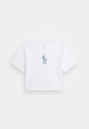 Polo Ralph Lauren BIG PONY COTTON JERSEY BOXY TEE - Printtipaita - white