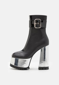 ROBOTIC - Magassarkú bokacsizmák - black/silver metallic