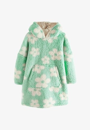 HOODED REGULAR FIT - Fleece trui - green white daisy