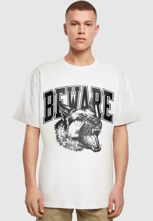 BEWARE DOG HEAVY  - Print T-shirt - white