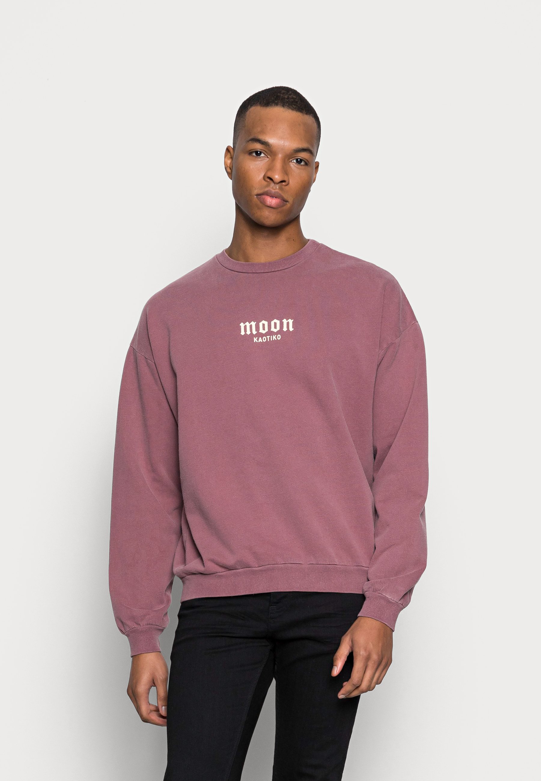 Kaotiko CREW WASHED MOON - Sudadera - bordeaux/rojo claro - Zalando.es