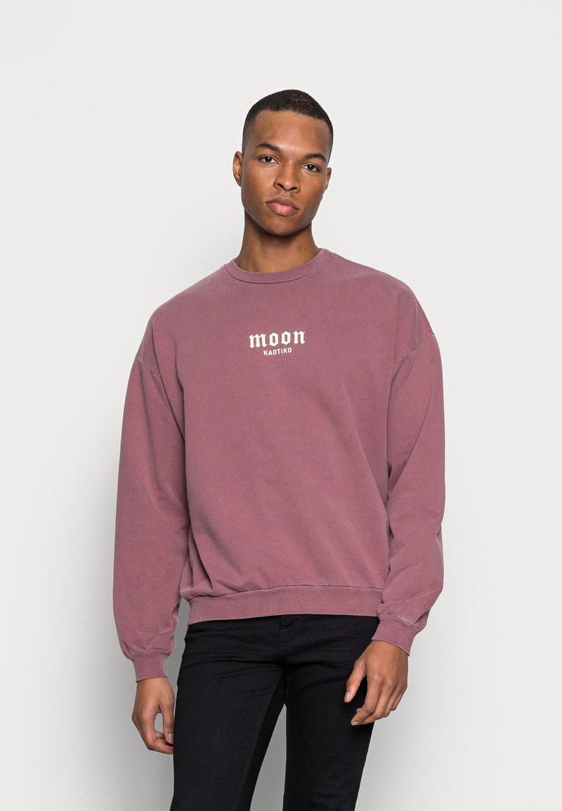 Kaotiko CREW WASHED MOON - Camisola - bordeaux