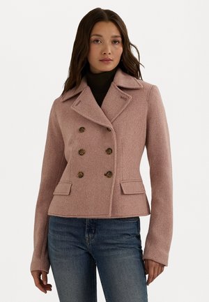 DOUBLE BREASTED HERRINGBONE COAT - Blejzer - rose blush
