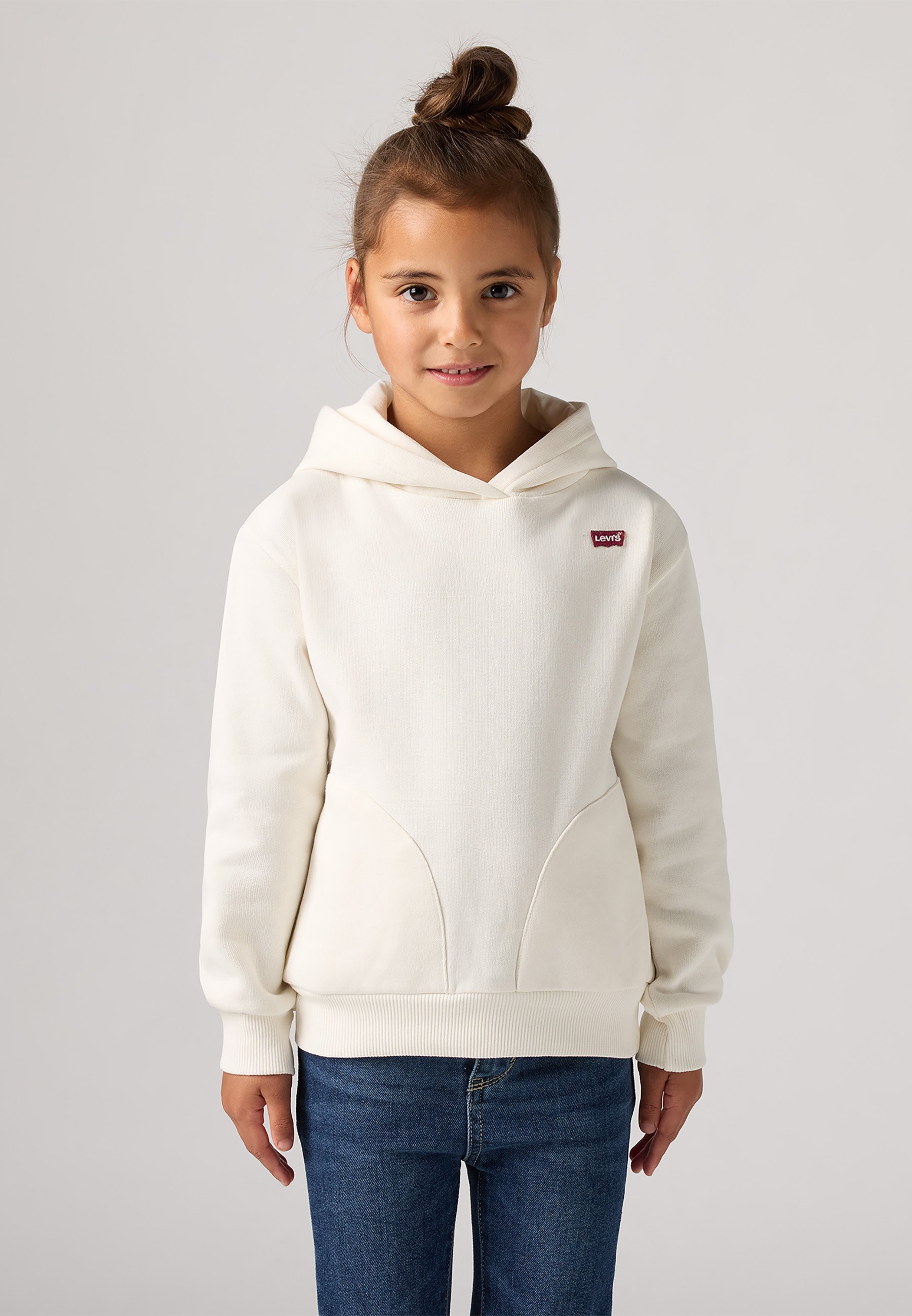Sweatshirt à Capuche Levi's Pour Fille - Coupe Rectangulaire, Manches Longues, Modèle LVG Full Sleeve High Rise Hood
