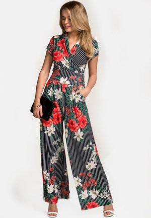 WITH CAP SLEEVE - Tuta jumpsuit - black/ red