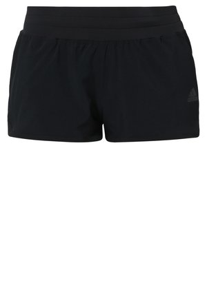 Short de sport noir avec une large ceinture élastique et un logo Adidas subtil sur la partie inférieure droite de la jambe.