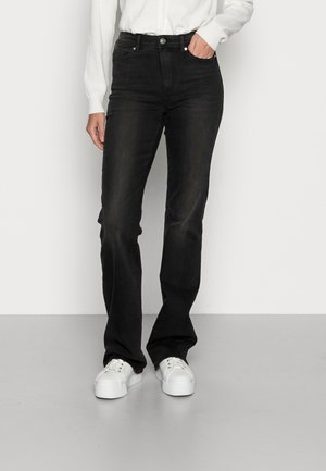 ONLWAUW LIFE MID FLARED - Flared jeans - dark grey denim