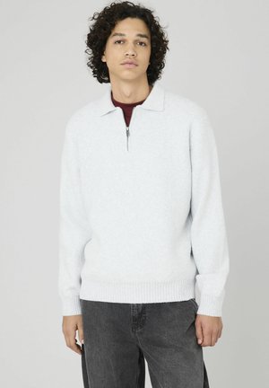 COL POLO ZIPPÉ - Polo - gris clair