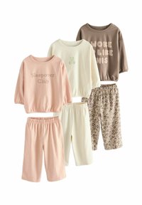 Next WIDE LEG  3 PACK SET - Nachtwäsche Set - ecru pink slogan print