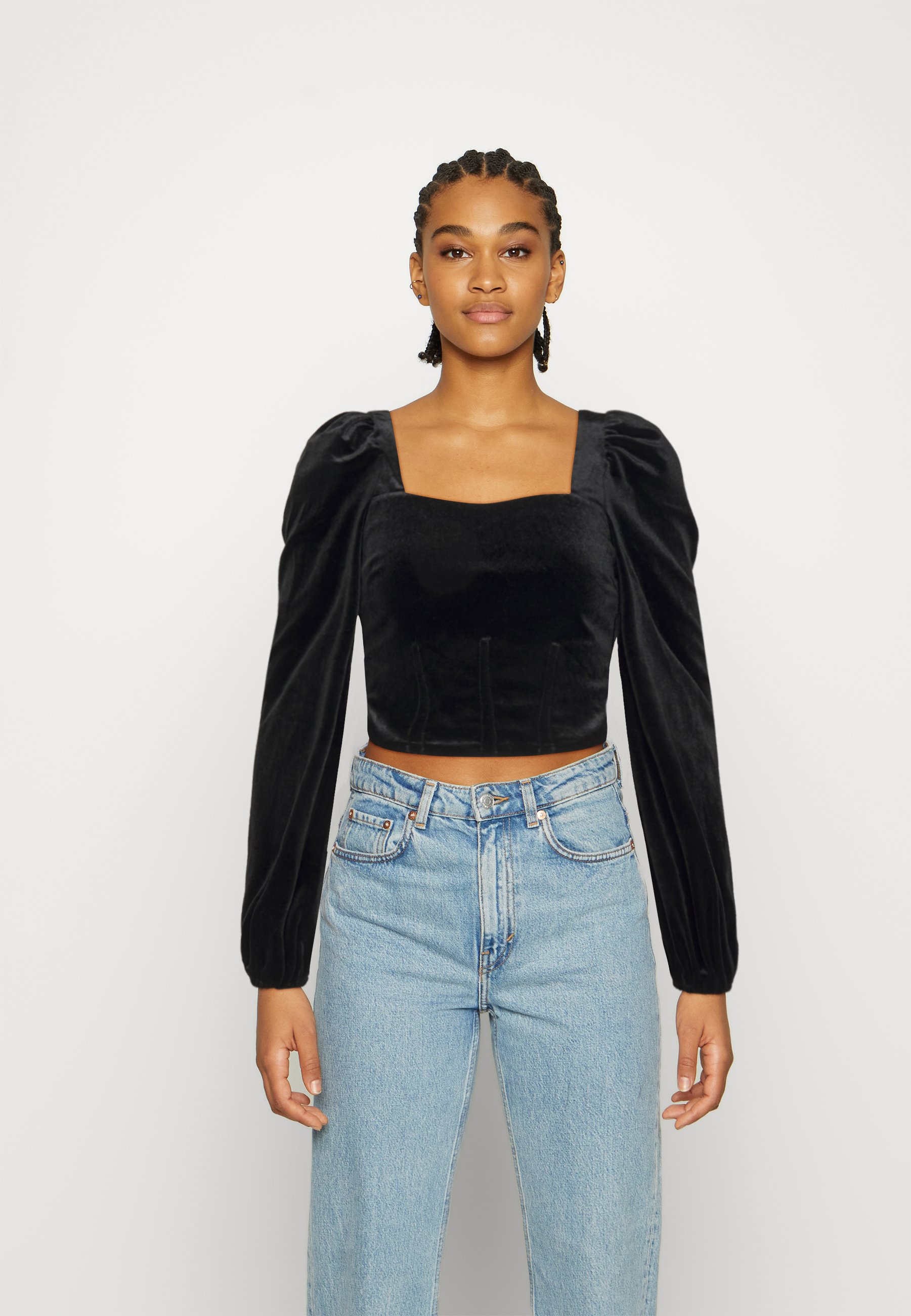 Missguided CROPPED VELVET BALLOON 