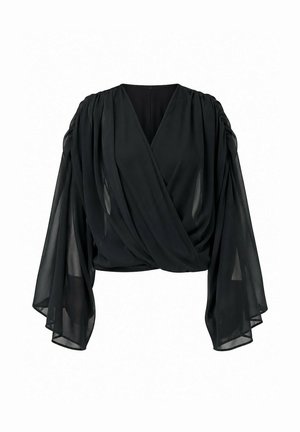 Touché Privé, CROSS-OVER TULLE BLOUSE - Blouse - black