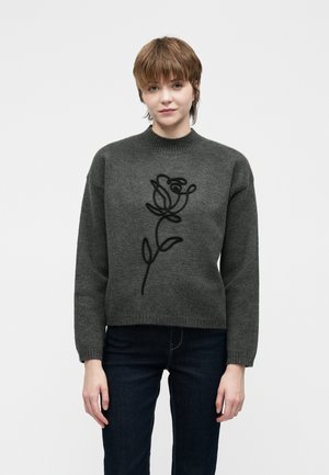 ONLROSE DETAIL HIGHNECK - Pullover - medium grey melange