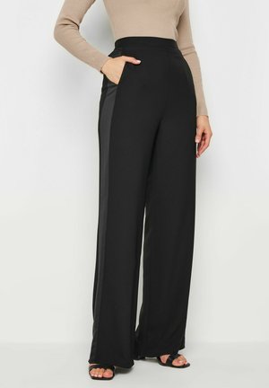 SIDE STRIPE - Trousers - black