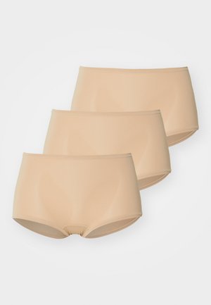 Beige katoenen stretch boyshorts, drie-pack, met een zachte textuur, elastische tailleband en naadloze randen voor comfort.