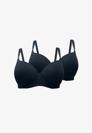 Due reggiseni imbottiti neri con spalline regolabili, mostrati su uno sfondo bianco.