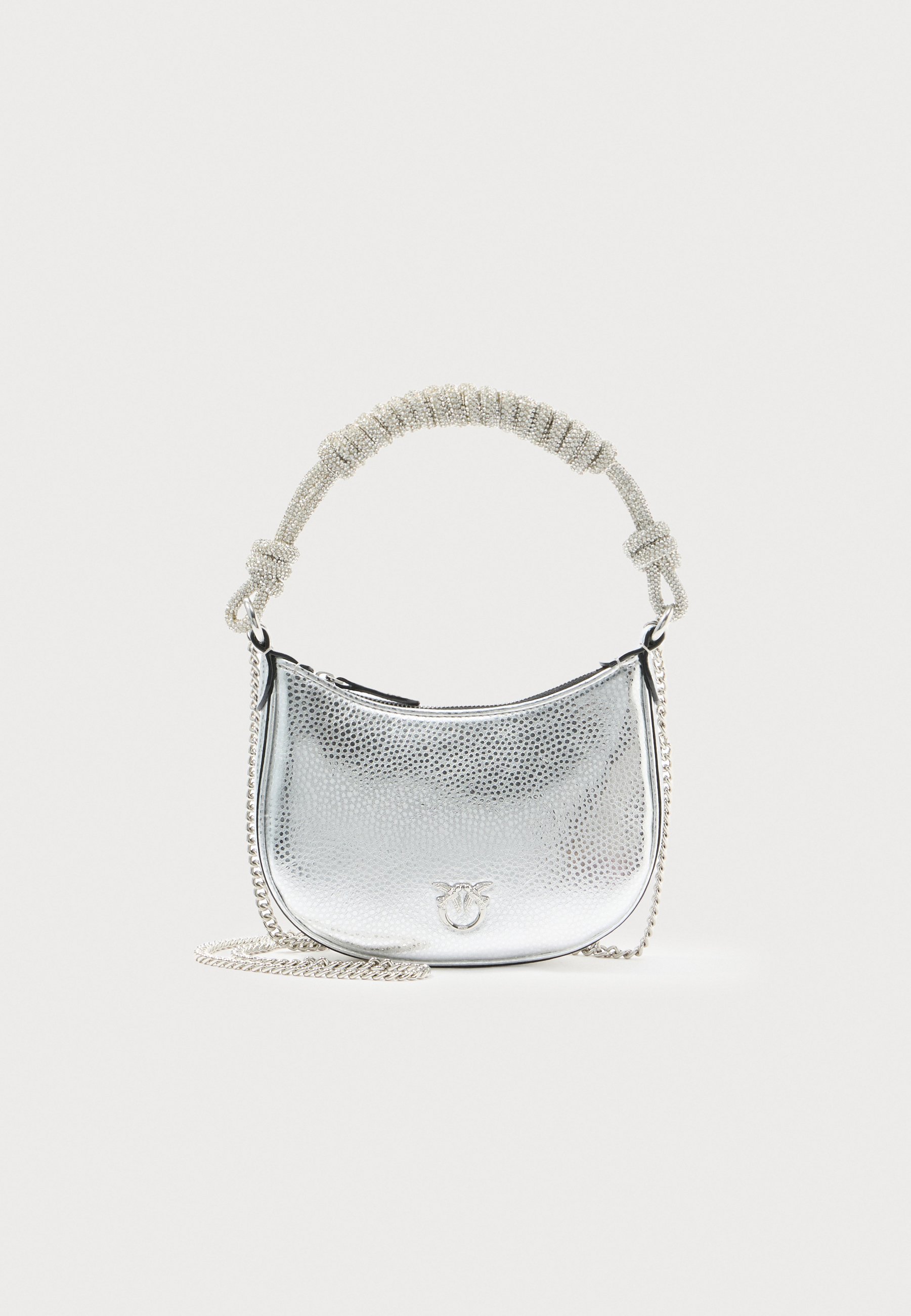 Pinko HALF MOON BABY - Cross body bag - silver-coloured
