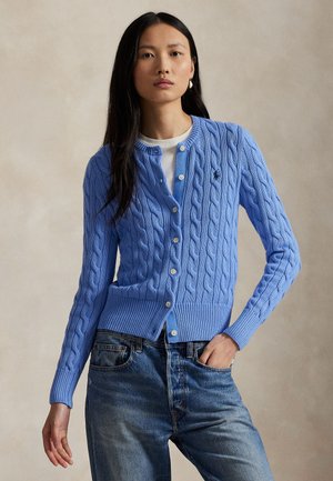 Polo Ralph Lauren CABLE-KNIT COTTON CREWNECK CARDIGAN - Vest - litchfield blue