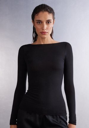 U-BOOT-AUSSCHNITT - Langærmet T-shirt - black